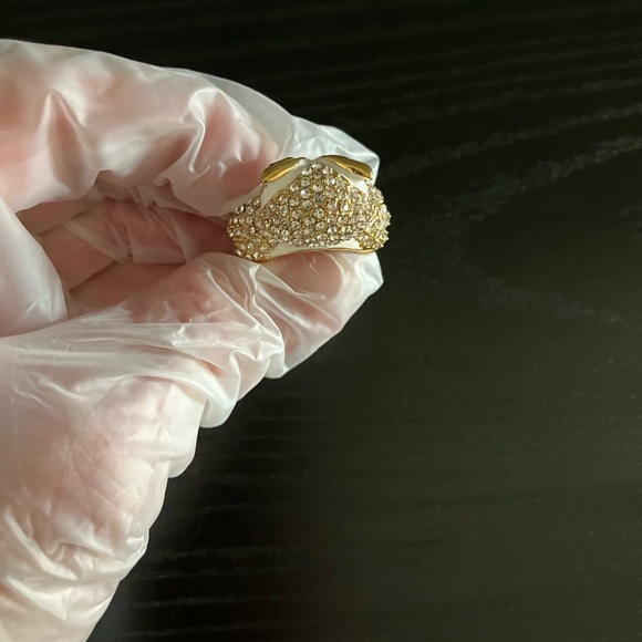 IN PERFECT CONDITION! LIKE NEW! KATE SPADE “STAR BRIGHT” PAVE OWL RING SIZE 8 - Picture 8 of 13